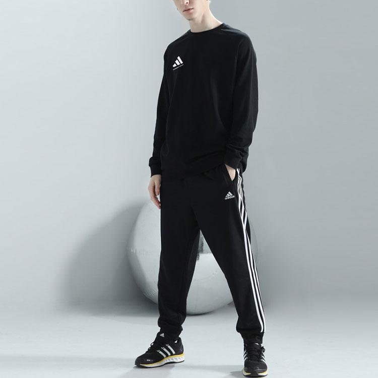 Adidas Logo Sports Casual Crew Neck Sweatshirt Unisex Sweatshirt Black White ACLLSPS3CS-BW