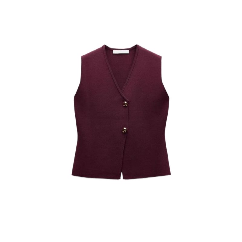 

Весна Новая Женская Одежда Пуговичный Вязаный Жилет 4192015 Лоскутный Темперамент Юбка с Высокой Талией 4192016 Wine red vest S
