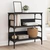 VidaXL Console Table Black 75x32x75 Cm Engineered Wood 839053