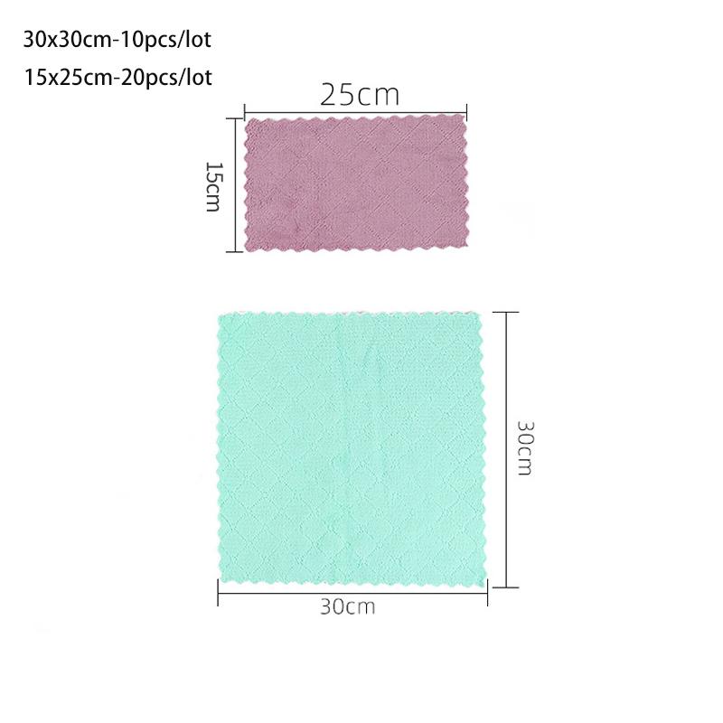 10/20pcs Dishwashing Cloth Kitchen Cleaning Wipes Household Multipurpose Absorbent Nonstick Oil Fiber Cleaning Cloth