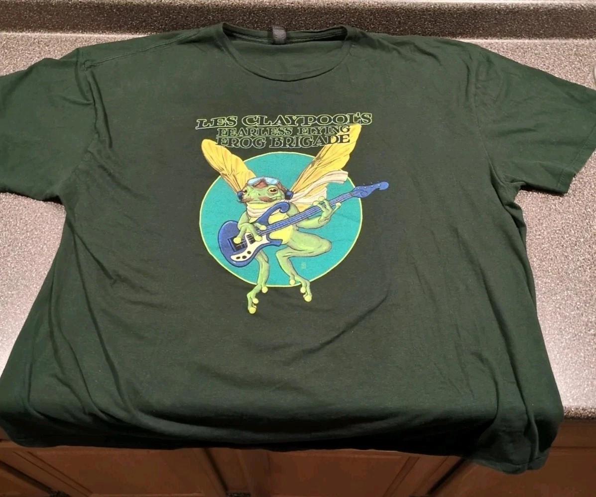 Les Claypool’s Fearless Flying Frog Brigade Band Tour Green T-Shirt CL220 XXXL