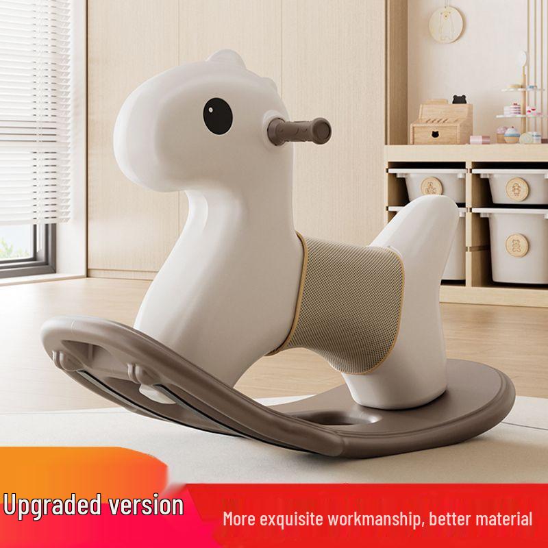 Two-in-One Wooden Rocking and Roller Horse for Infants - Anti-Tip Sensory Toy for First Birthday