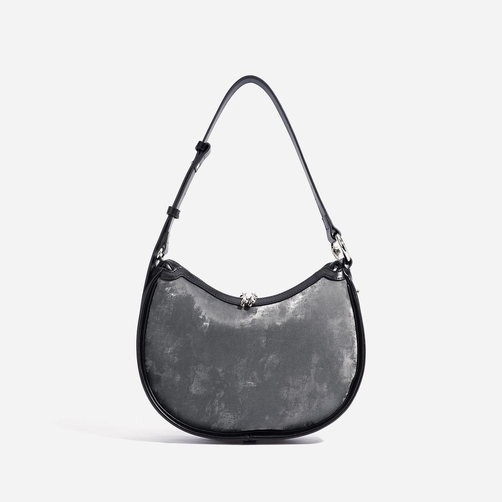 Crescent Crossbody Bag: 2025 Style, Versatile Small Women's Design, High-End Silk Satin Fashion.