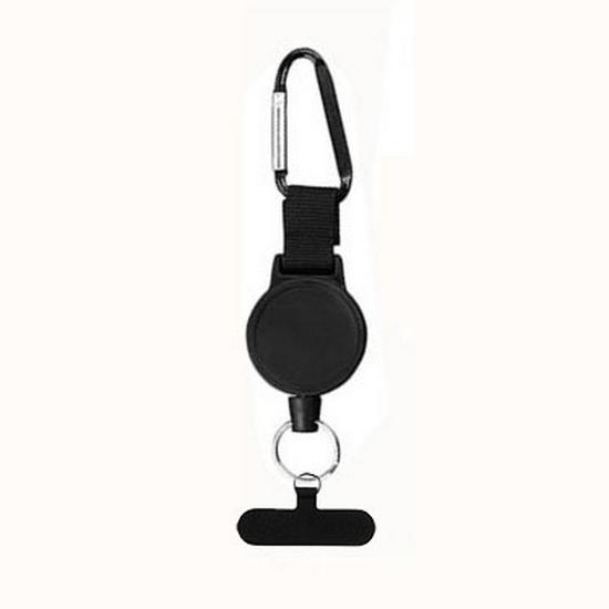 4cm Nylon Rope Retractable Keychain with Carabiner, Anti-Lost Device