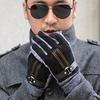 Gloves Men's Winter Riding Pigskin Gloves Warm Motorcycle Thickened Fleece Cycling Student Cold-proof Cotton Gloves