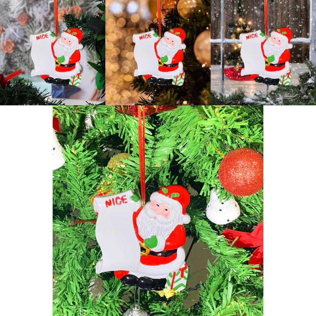 Santa Claus Vibrant Letter Gift Blessing Resin Hanging Ornament For Rustic Christmas Style