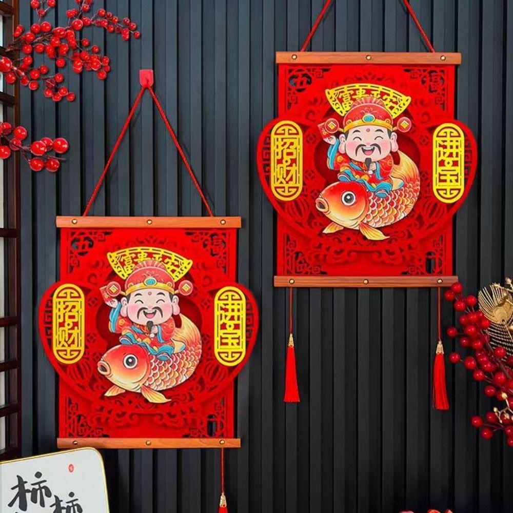 Traditional Shaking Head God Pendant Reusable Exquisite Hanging Ornaments with Tassel Creative New Year Ornaments Supermarkets