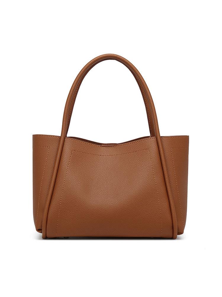Women's High-End Soft Leather Tote Bag - Large Capacity, Small Niche Design for Commuting