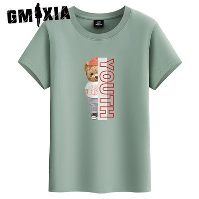 Katoenen T-shirt met korte mouwen Herenmode Los Shirt met halve mouwen Bedrukt