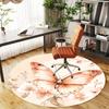 1PC Butterfly Flowers Office Round Area Rug, Under Office Chairs Bedroom Living Room Home Decor, Carpet for Office -1110094