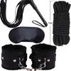 Goods For Adults Set Sexy Leather Plush Handcuffs Blindfold Spanking Soft Whips Tying Cotton Rope Couple Games Bondage Equipment