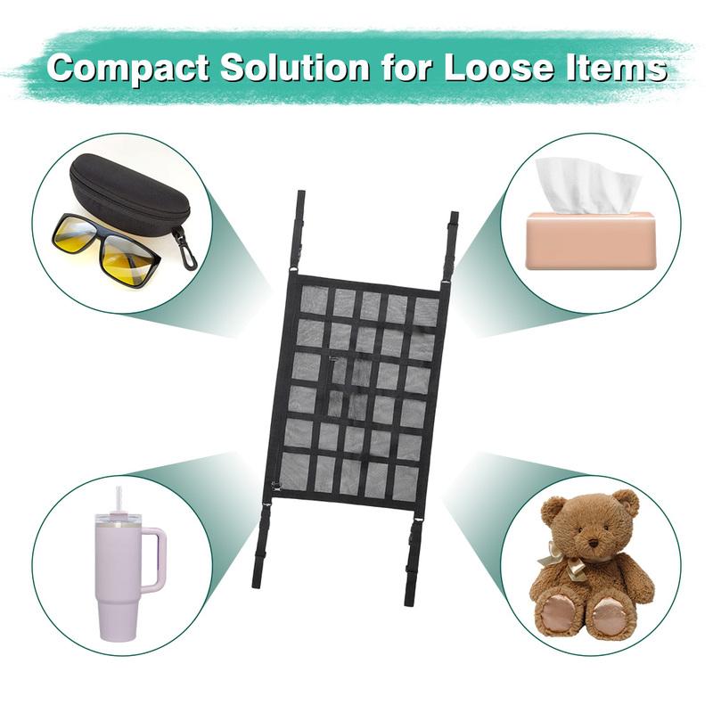 Car Storage Box Breathable Car Ceiling Cargo Net Strong Load-Bearing Mesh Roof Storage Net Pocket Stowing Tidying Accessories