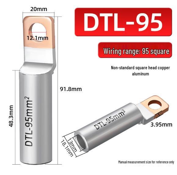 Square Head Copper-Aluminum Terminal Lugs DT L-2 (16-500 sq mm)