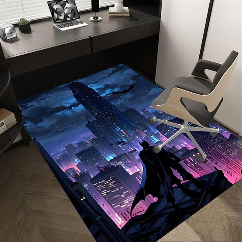 

1 шт. Ковер с изображением Готэма из Бэтмена, для декора дома и офиса, Коврик под кресло, Праздничный подарок, Ковер для конференц-залаL1256 60cm by 90cm