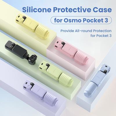 AMAGISN For DJI Osmo Pocket 3 Silicone Protective Case Lens Cap Gimbal Guard Accessory