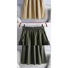 Drawstring midi skirt for women, 2026 summer new style, versatile solid color, drawstring pocket, elastic waist, mid-length workwear skirt