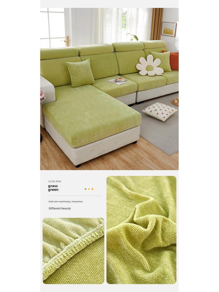 Chenilowy antypoślizgowy pokrowiec na sofę na każdą porę roku z ochroną przed zarysowaniami