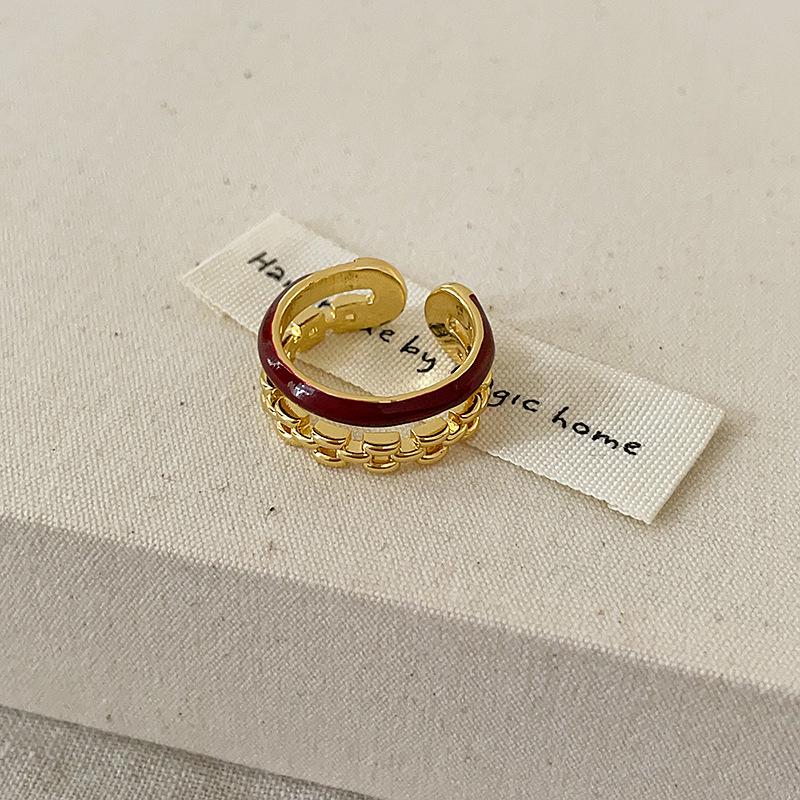 2023 Double-Layer Love Ring: Elegant Drip Glaze Design for Women