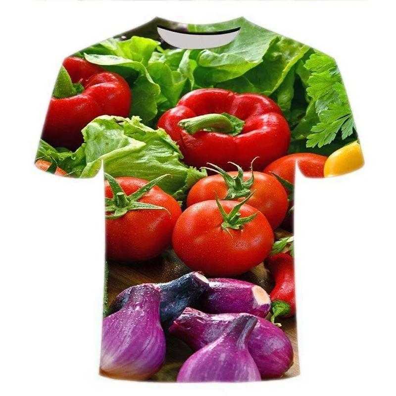 Chili Gemüse 3D Druck T-Shirt Streetwear Herren Damen Sommer Kurzarm T-Shirts Oversized Harajuku T-Shirts Tops Kinderbekleidung
