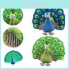 Lovely 25cm Simulated Peacock Plush Toy Soft Stuffed Animal Baby Hug Doll Xmas Gift
