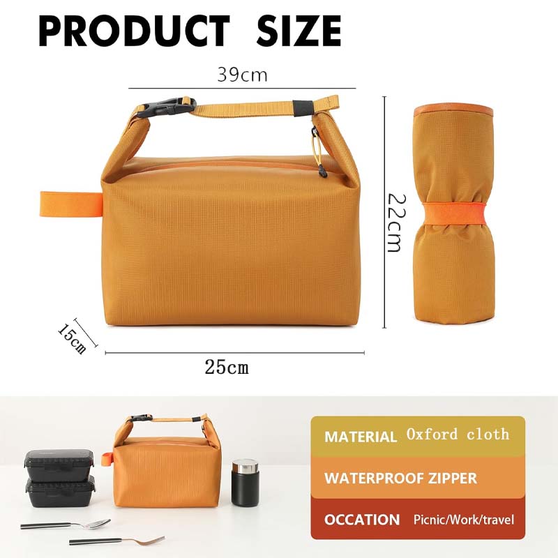 Large Capacity Insulated Lunch Bag Foldable Thermal Tote Leakproof Oxford Cooler Bag Portable Picnic Bag for Work School Camping