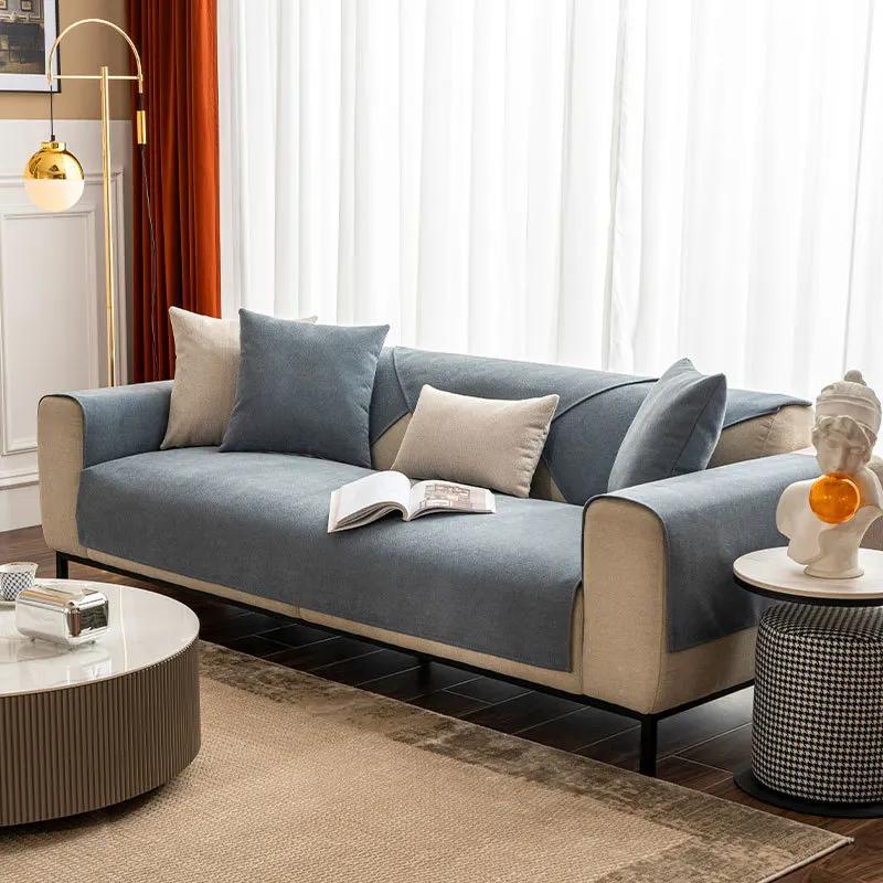 

Льняной чехол для дивана, однотонный, современный, противоскользящий, комбинированный, чехол для диванной подушки, полное покрытие, защита мебели от пыли 70x70cm 1pcs