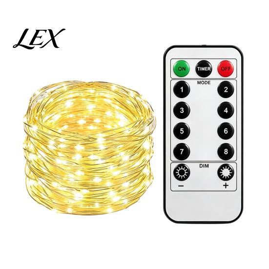Versatile Backyard Accent Lights Copper Wire Fairy with Remote, 8 Modes 10-Level Dimming Timer, Waterproof Portable Battery Powered Operated