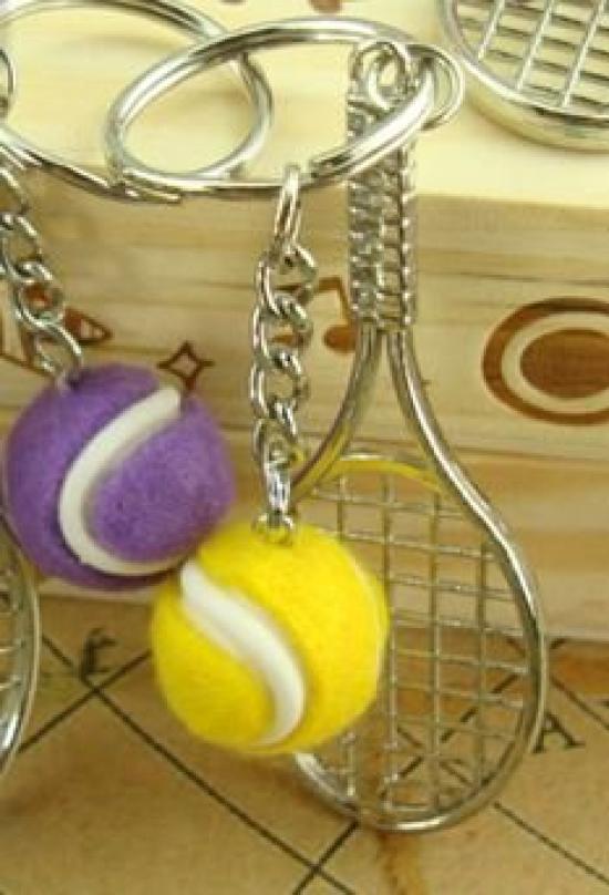 Tennis racket and ball keychain set of 12 for souvenirs, giveaways, etc.