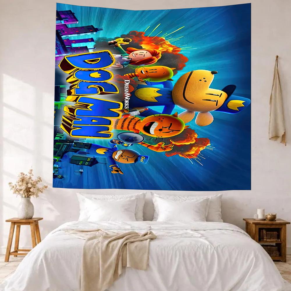 Dog Man Wall Decor Tapestry Art For Pet Memorial Birthdaywedding Party Backdrop Family Gift