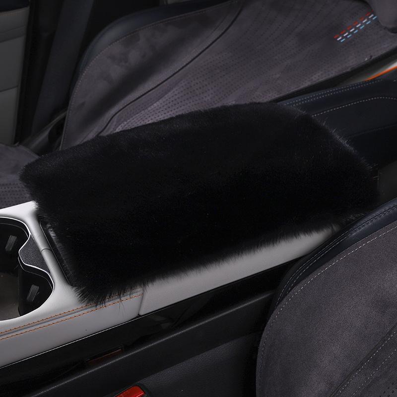 1pc Plush Faux Fur Armrest Cushion Soft Winter Warmth, Central Console Pad for Cars, Cozy & Decorative Interior Accessory, Car Interior Accessory