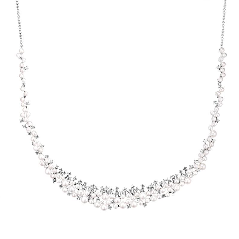APM Monaco [Romantic Confession] Thickened Pearls, Adjustable, Exquisite, Elegant and High-Quality Necklace, Women s Silver AC6024XPL