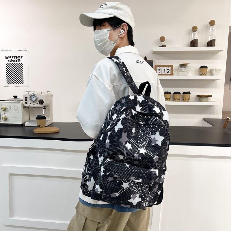 Large Capacity Backpack Wind High Value Star Men and Women Backpack Trend Travel Backpack Leisure Student Schoolbag