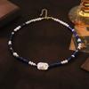 Natural Lapis Lazuli Beads Baroque Freshwater Pearl Necklace for Women Daily Banquet Vacation Retro Necklace Fashion Jewelry