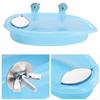 Søtt kjæledyr papegøyebadekar fuglebadeboks med speil fuglebur leketøy tilbehør blå