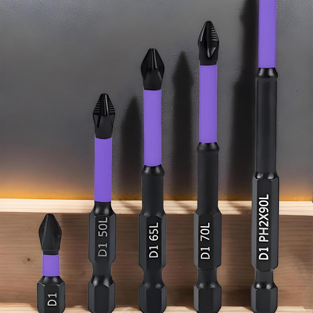 New Magnetic screwdriver Bit Set 5Pcs/set shock-absorbing Metal Screw Driver Power Tool Accessories For Electrician