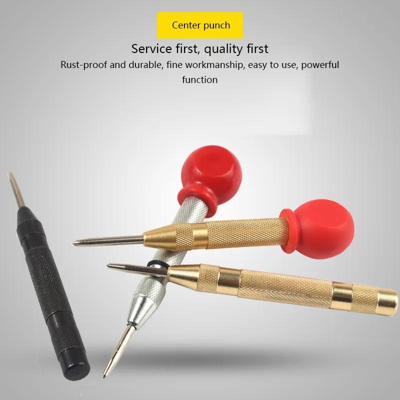 Center Punch Automatic Spring Type Locator Glass Firing Pin Window Breaker Punch Set Center Punch Black