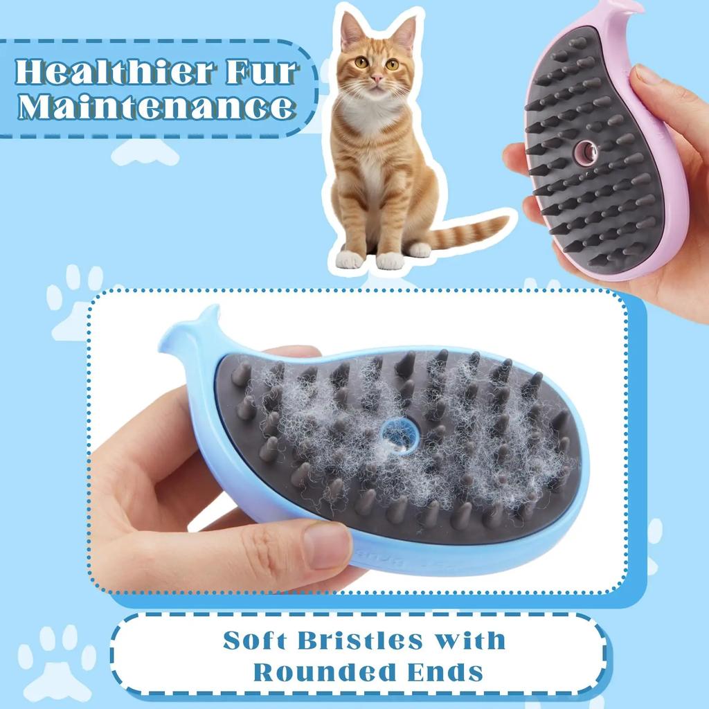 Hunde- und Katzen-Dampfbürste Elektrische Sprühbürste USB Wiederaufladbarer Tierkamm Weiches Silikon Haarentfernung Katzenbadbürste Schönheitszubehör