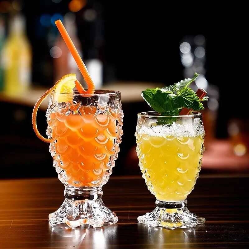 2025 Mermaid Cup Graduation Party Vintage Style Drinking Wineglass Pineapple Tail Glass 3D Fish Scales Relief TIKI Mug Beer Mugs