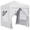 2x2m Pop Up Gazebo With Curtain Walls And Windows White