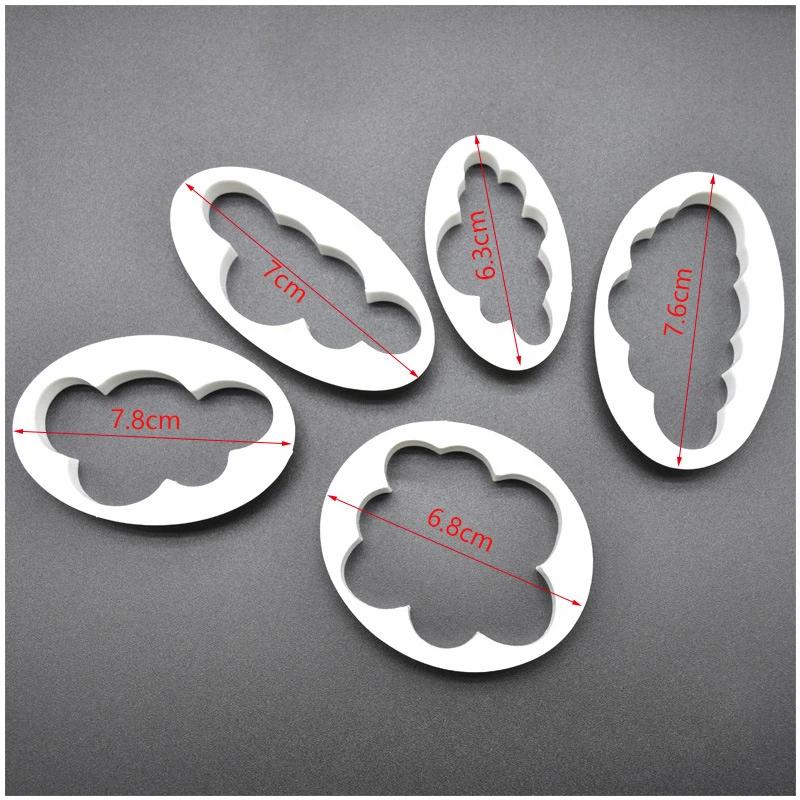 

5PCS/Set Cloud Shape Cookie Cutter Custom Made 3D Printed Fondant Cookie Cutter Biscuit Mold for Cake Decorating Tools 2020 New
