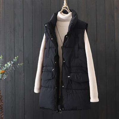 Vestă de puf pentru femei Bumbac Iarnă Supradimensionată Îngroșată Caldă Topuri Lungi Fără Mâneci Vestă Casual Rezistentă la Vânt Caldă cu Gât Înalt