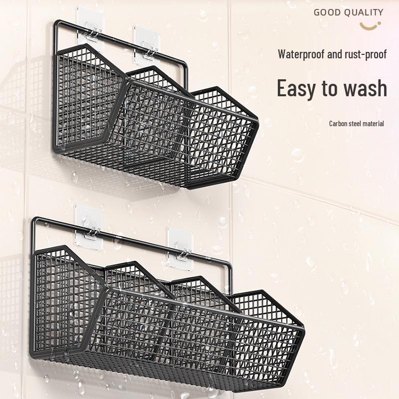 Punch-Free Wall-Mounted Kitchen Rack for Onion, Ginger, and Garlic Storage
