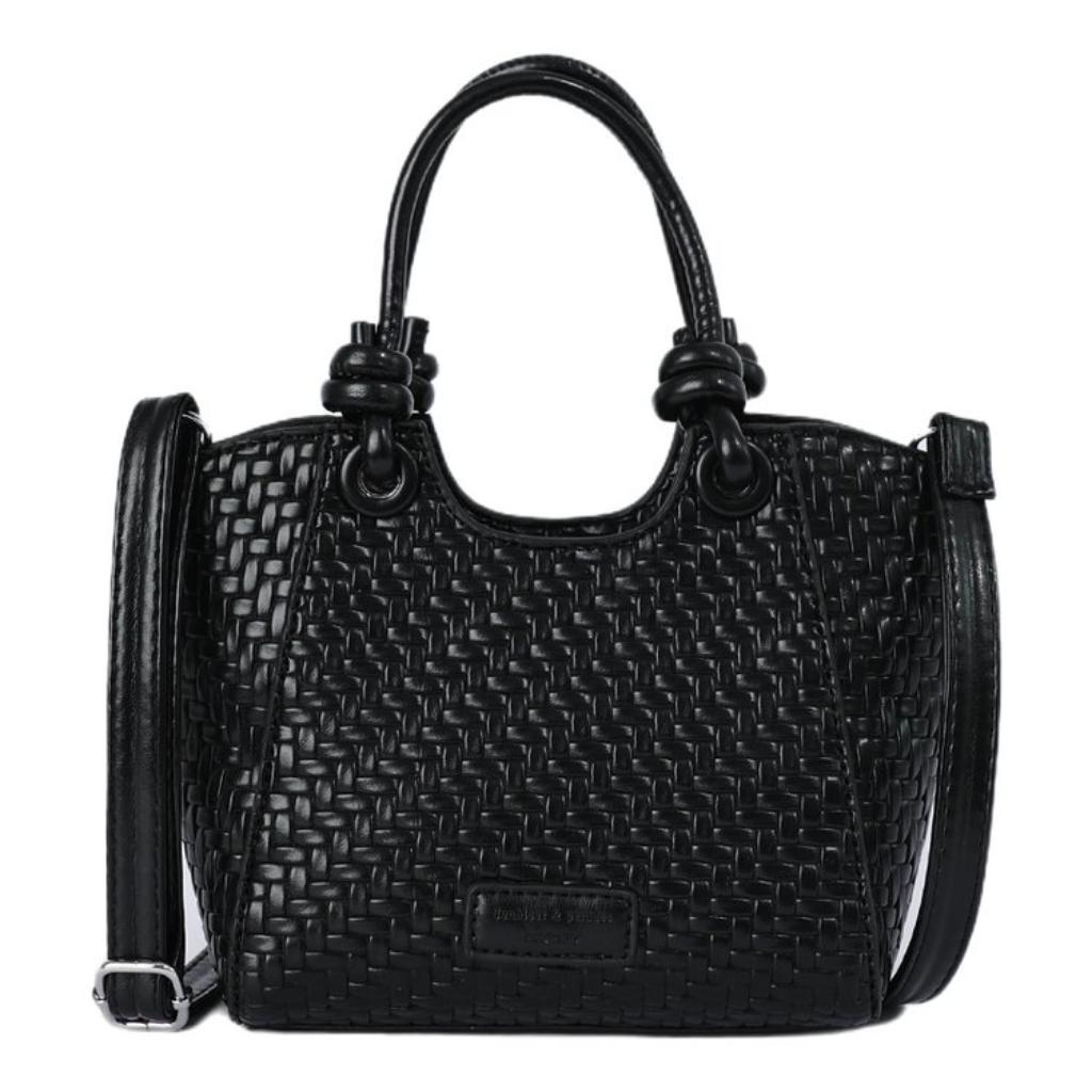Xeie Thuk Handbag Women PU Leather Woven Texture Crossbody Daily Commute