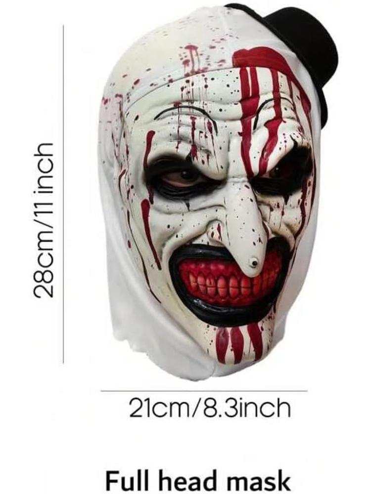 Scary Terrifier 3 Cosplay Mask Halloween Clown Latex Adult Bloody Terrifier Mask Headgear Party Costume Props Adult One Size