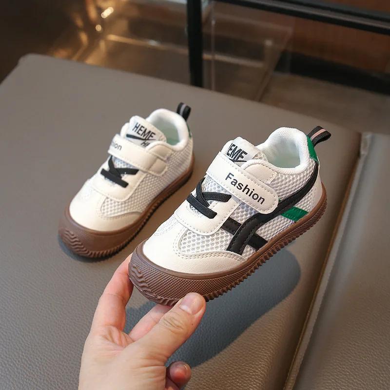 

Fashion 2025 Children s Sneakers Boys Lightweight Breathable Sport Running Shoes Girls Soft Bottom Casual Shoes Student Shoes 22 чёрный