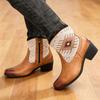 Trendy New Winter Men's Pointed Bohemia Patchwork Motorcycle Casual Ankle Boot Male High Tops New Comfortable Leather Shoes
