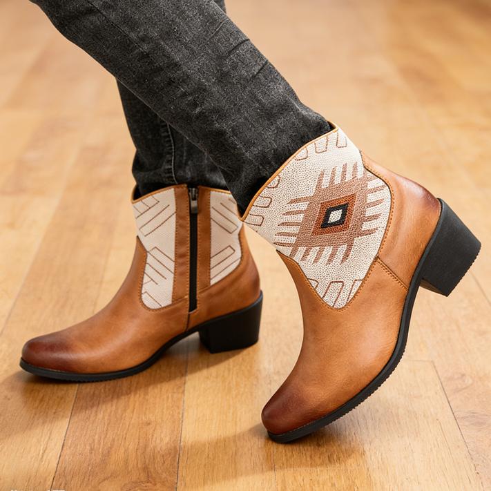 Trendy New Winter Men's Pointed Bohemia Patchwork Motorcycle Casual Ankle Boot Male High Tops New Comfortable Leather Shoes