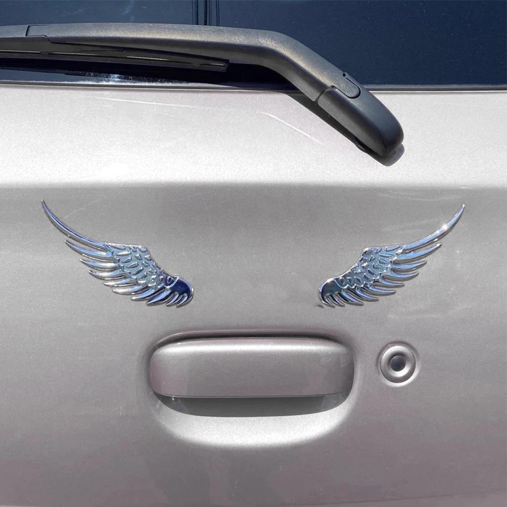 Car Auto Motorcycle Body Sticker 3D Eagle Angel Wings Badge Style Metal Aluminum Decals Silver/Gold Exterior Accessories