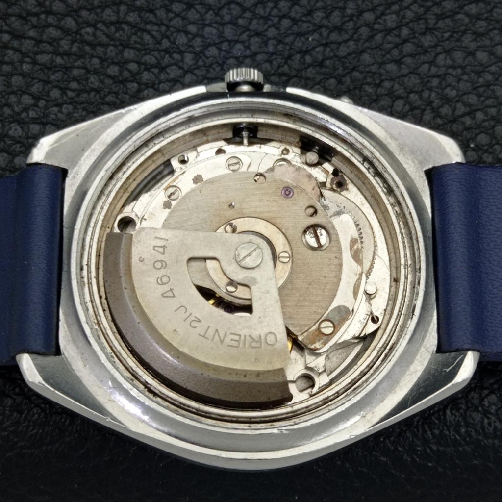 JAPAN VINTAGE ORIENT AUTOMATIC 46941 MENS BLUE COLOR DIAL WATCH A500709-5 R154-a500709