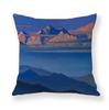 Painted Snow Mountain Sunset Colorful Sky Retro Pillow Case Sofa Model Room Decoration Pillow